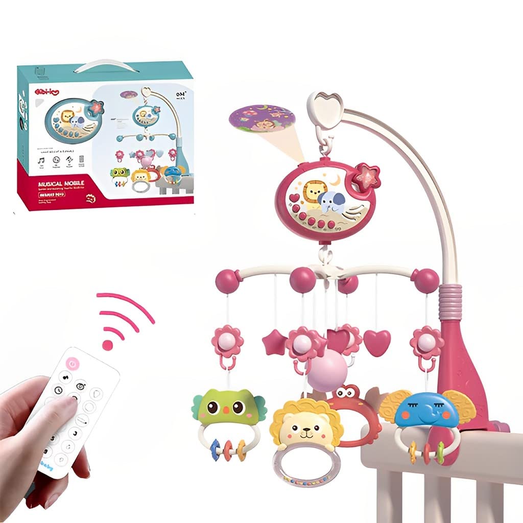 PATPAT Crib Hanging Toy for Babies, Electric Rotation Crib Soothe Toy Multifunctional Crib Hanging Toy with Lullabies, Timing, Projection, Night Light, Crib Hanging Toy for Baby 3-6 Month (Red) PATPAT Crib Hanging Toy for Babies, Electric Rotation Crib Soothe Toy Multifunctional Crib Hanging Toy with Lullabies, Timing, Projection, Night Light, Crib Hanging Toy for Baby 3-6 Month (Red)
